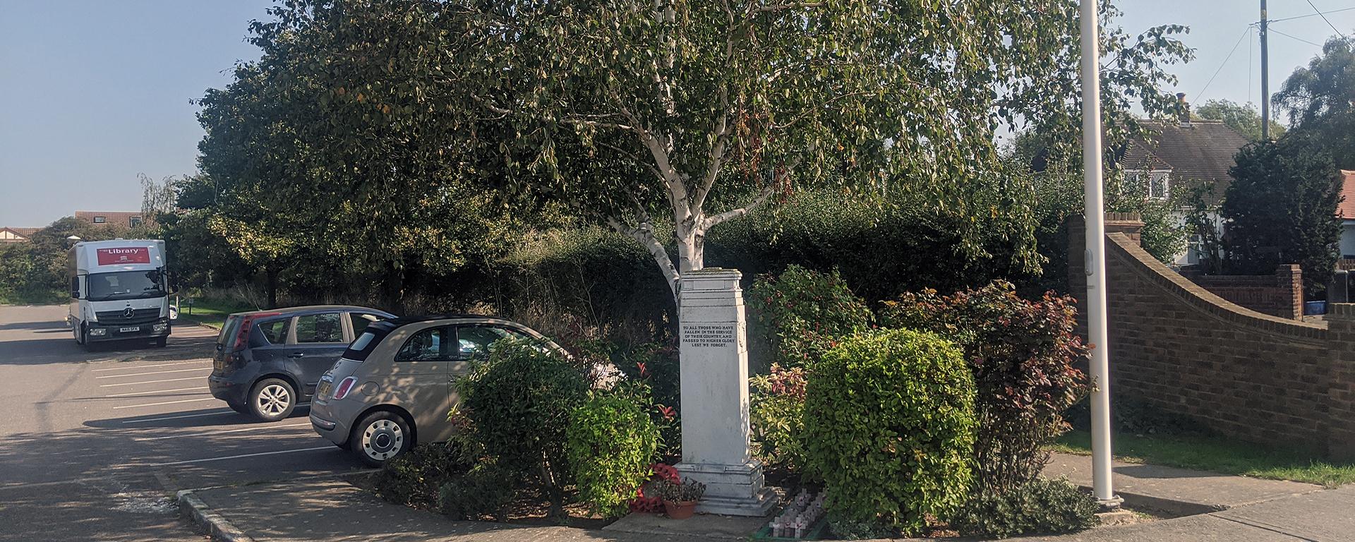 War Memorial in Abridge Village Hall Car Park